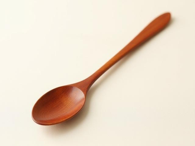 Elegant Cherry Wood Tasting Spoon, ideal for small portions.